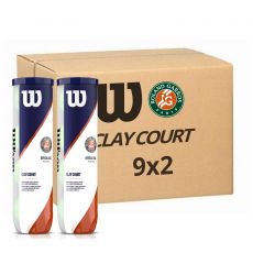 Box of 18 cans of 4 balls Wilson Rolland Garros Clay