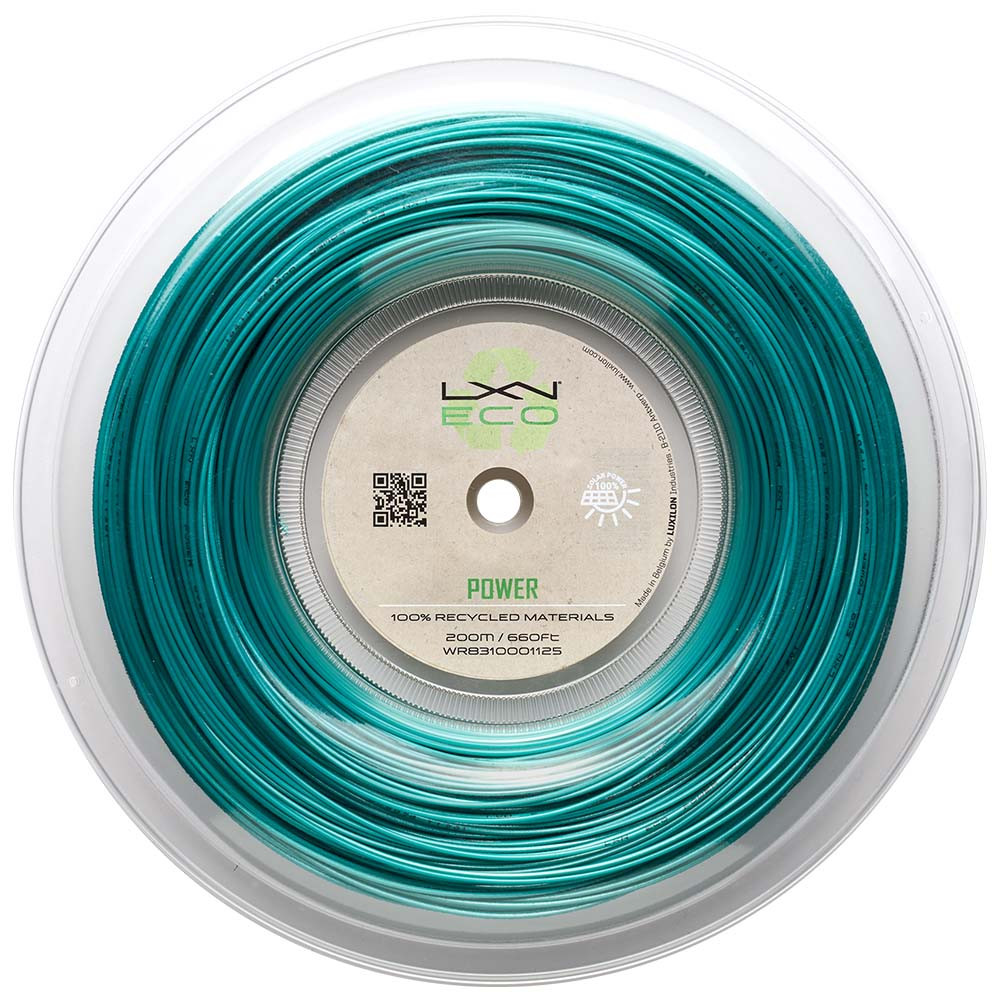 Luxilon Eco Power Cordage Tennis 200m Bleu Sarcelle - Fil Recyclé Haute Performance Pour Rotation Et Contrôle