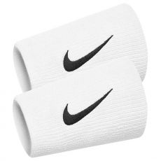 Nike White / Blue Doublewide Wristbands x 2