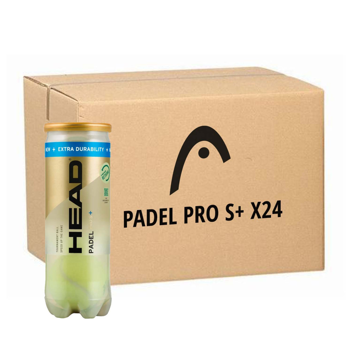 Carton de 24 tubes de 3 balles Head Padel Pro S+