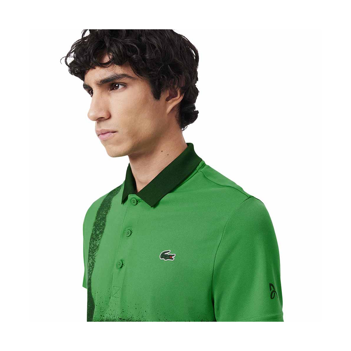 Polo Lacoste Tennis Novak Djokovic Vert / Marine Version Fan