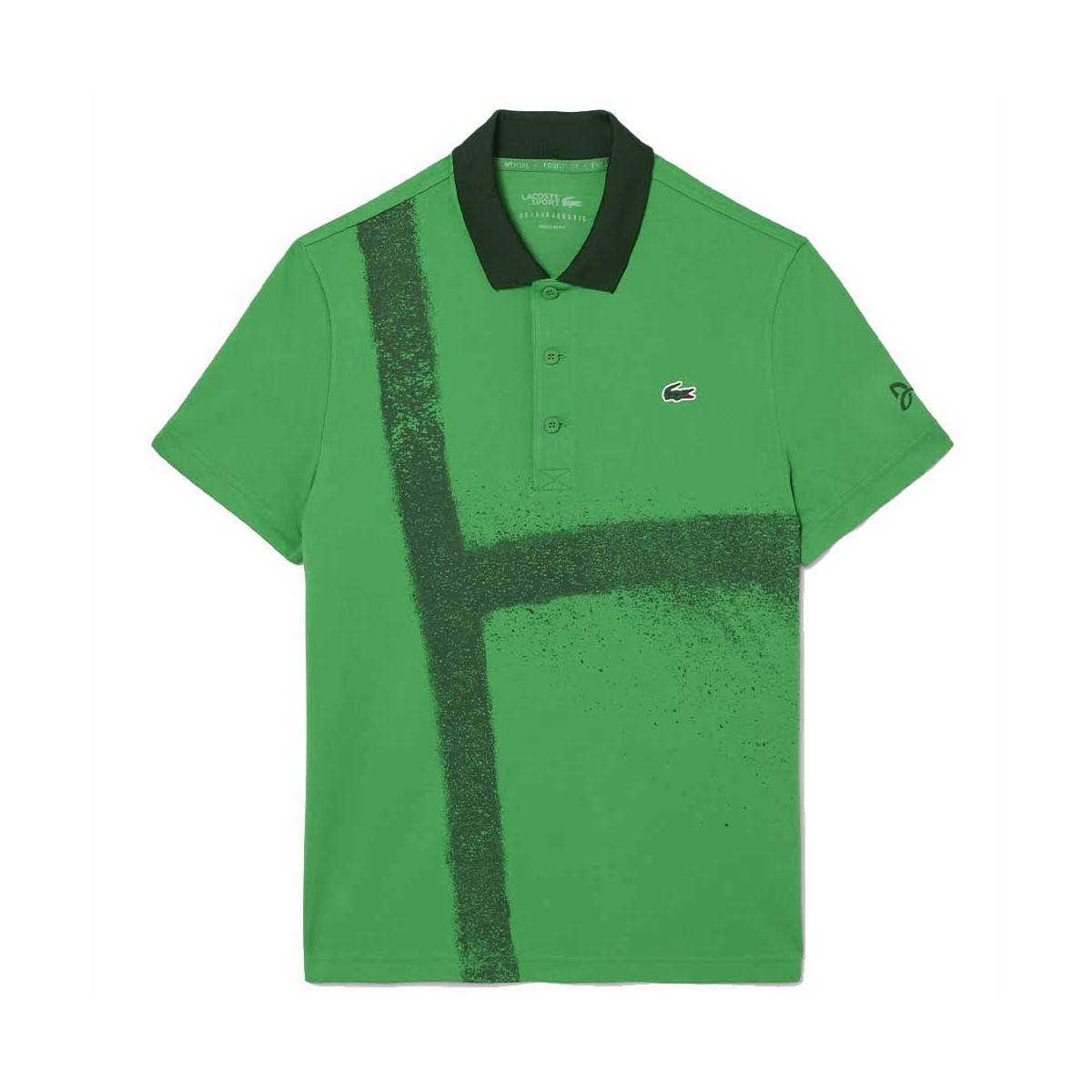 Polo Lacoste Tennis Novak Djokovic Vert / Marine Version Fan