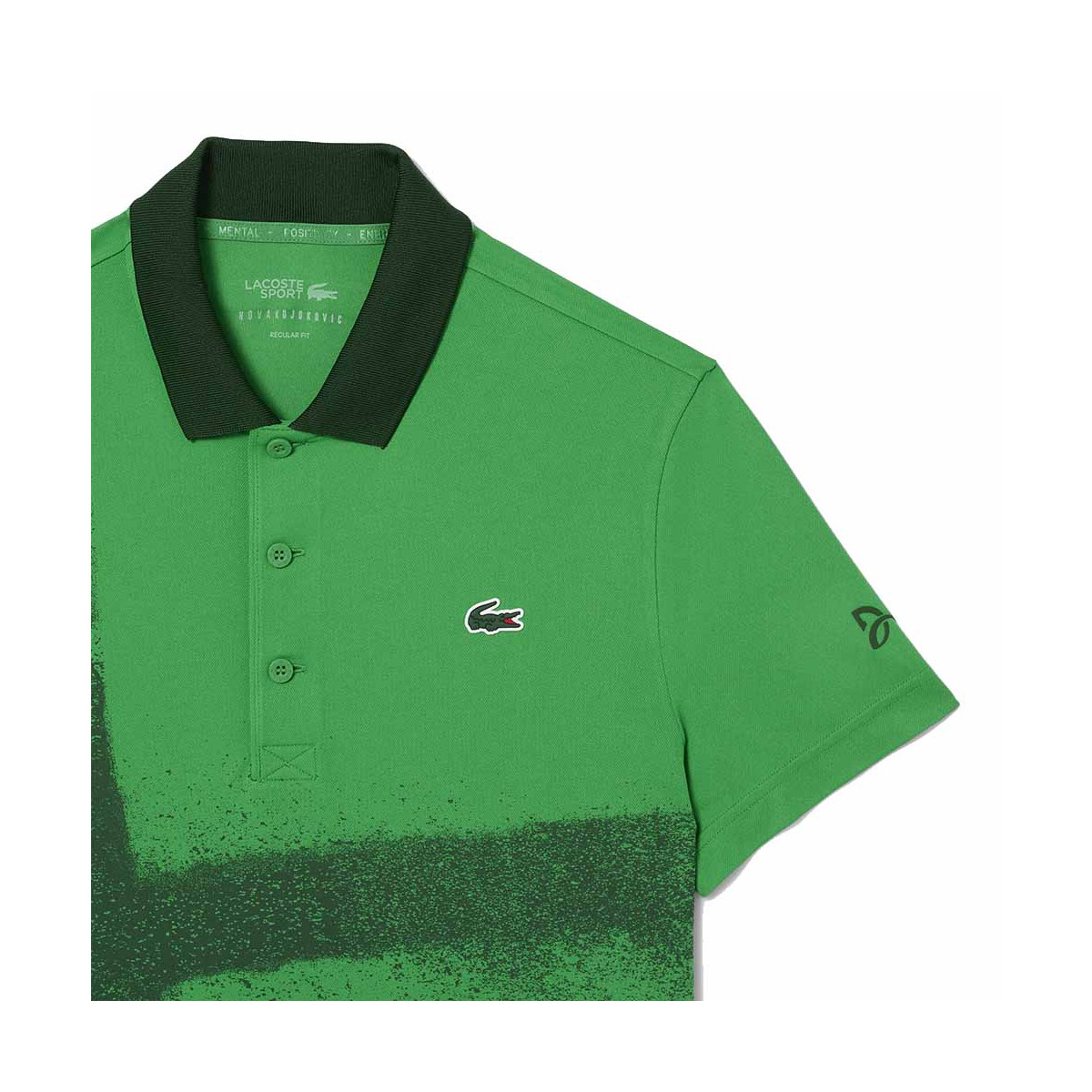 Polo Lacoste Tennis Novak Djokovic Vert / Marine Version Fan