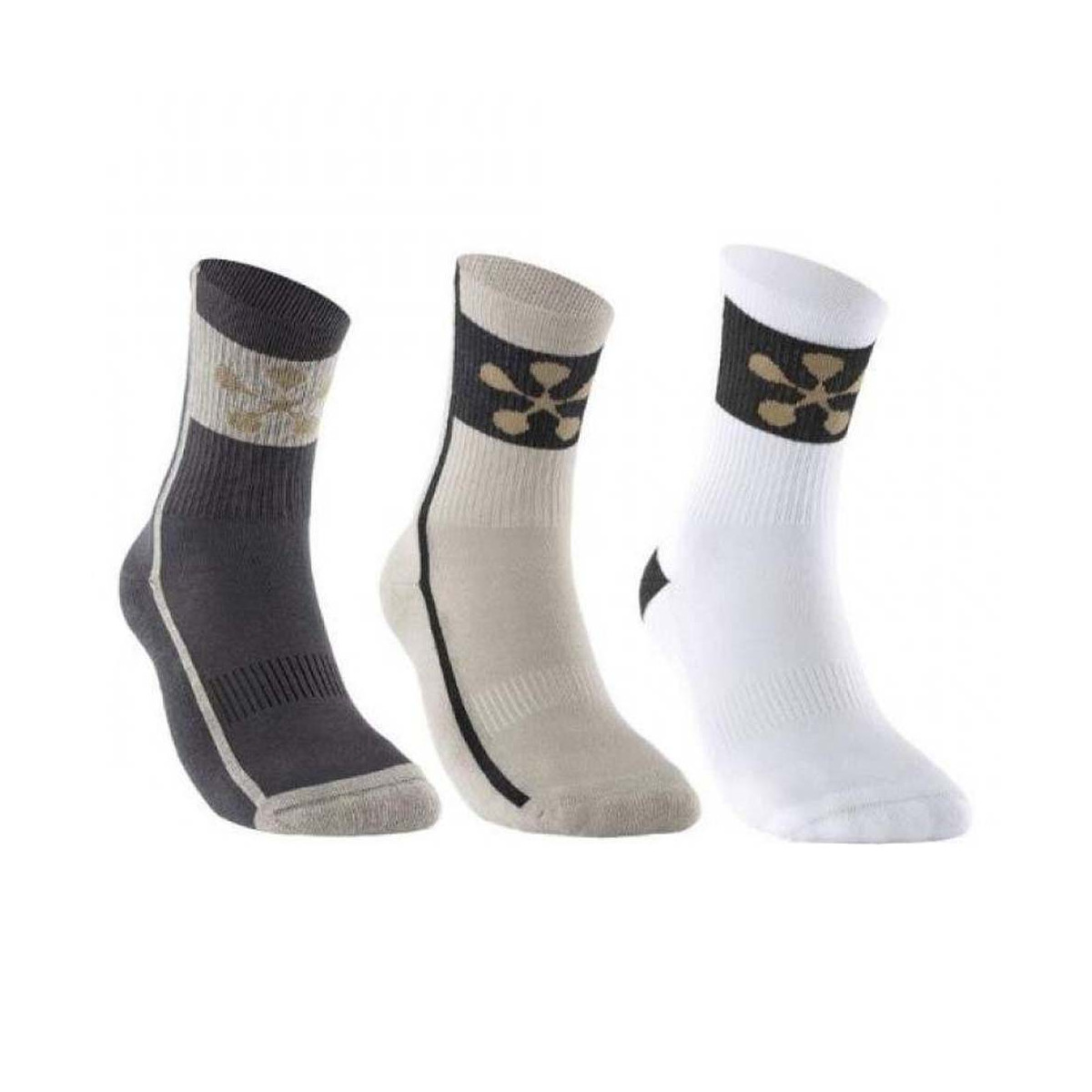 Chaussettes Bullpadel Premier Padel Noir / Beige / Blanc (3 paires)