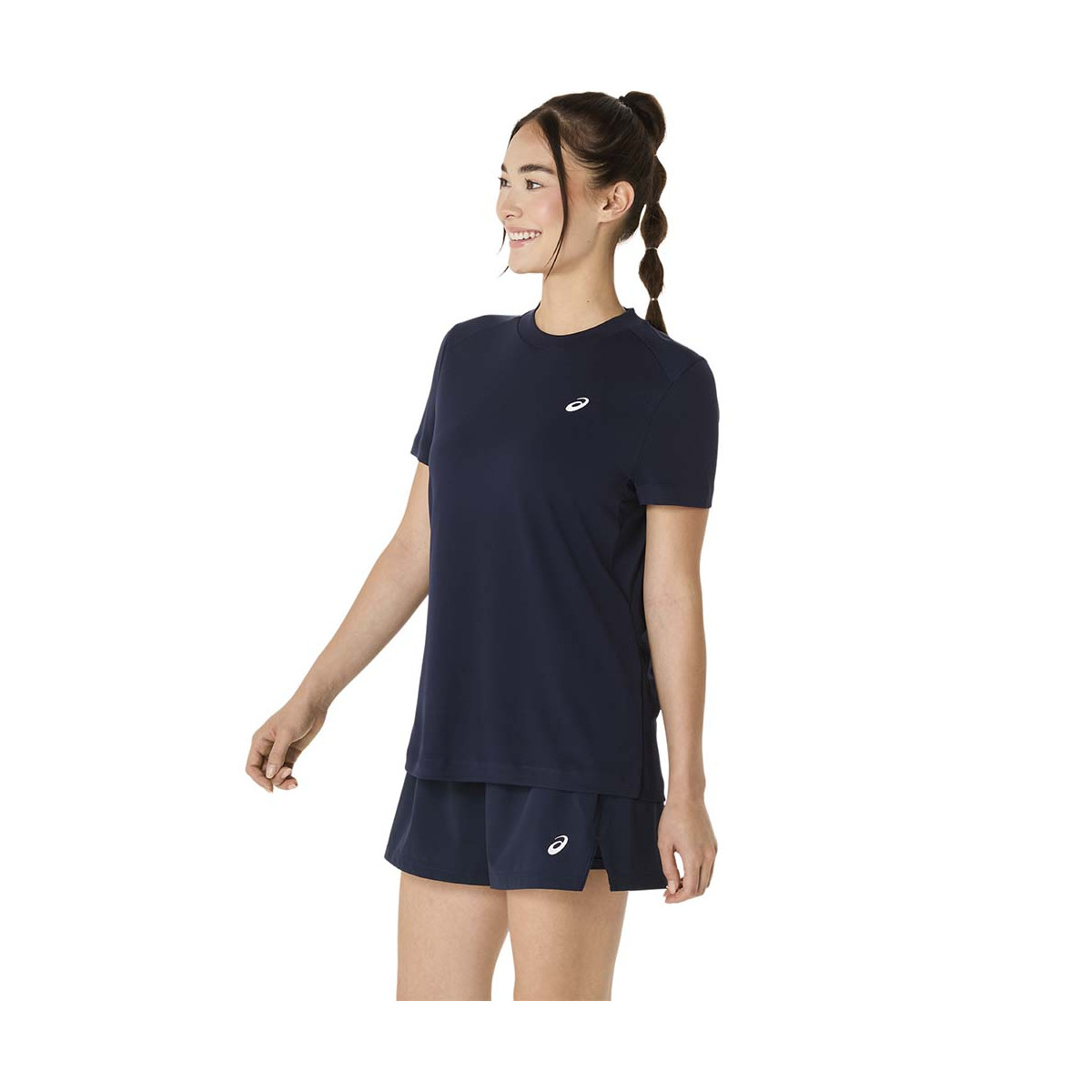 T-Shirt Asics Court SS Femme Bleu marine