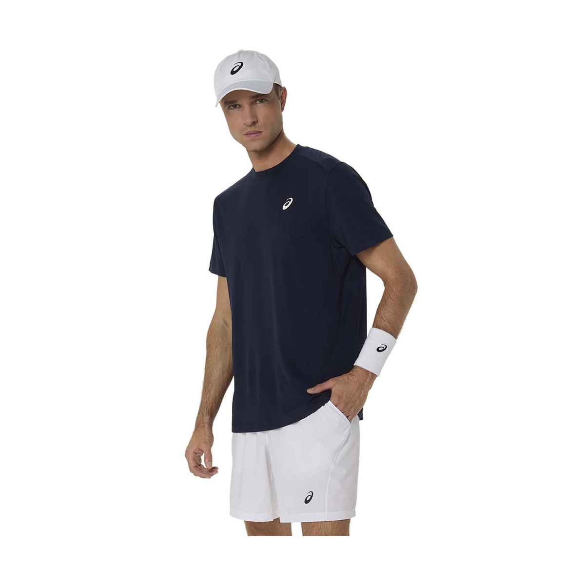 T-Shirt Asics Court SS Bleu marine
