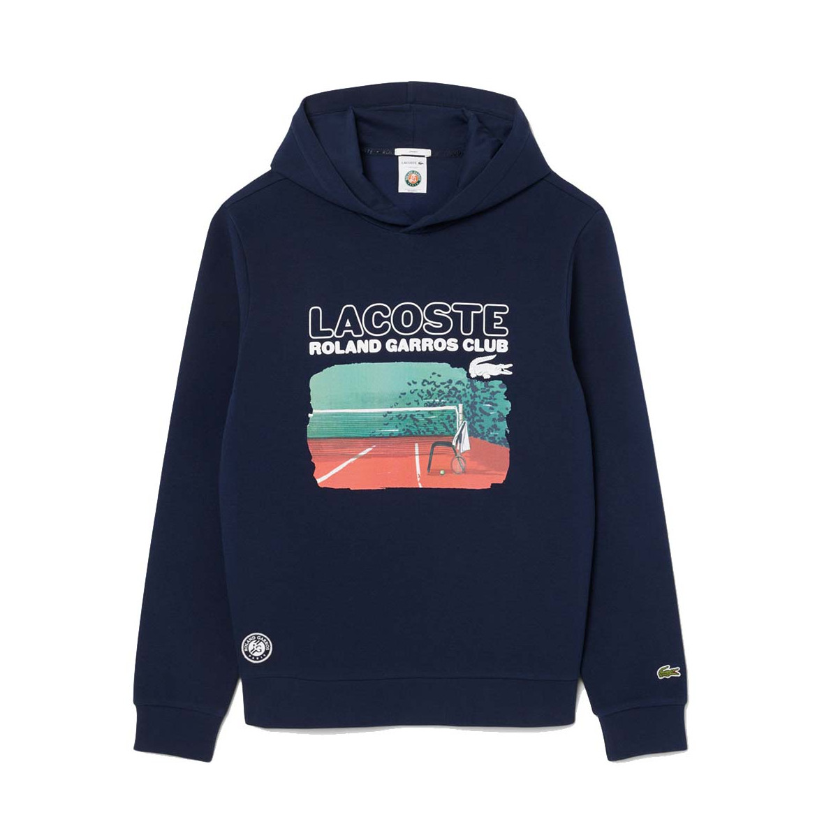 Sweat &agrave; capuche Lacoste Roland Garros Club Bleu marine