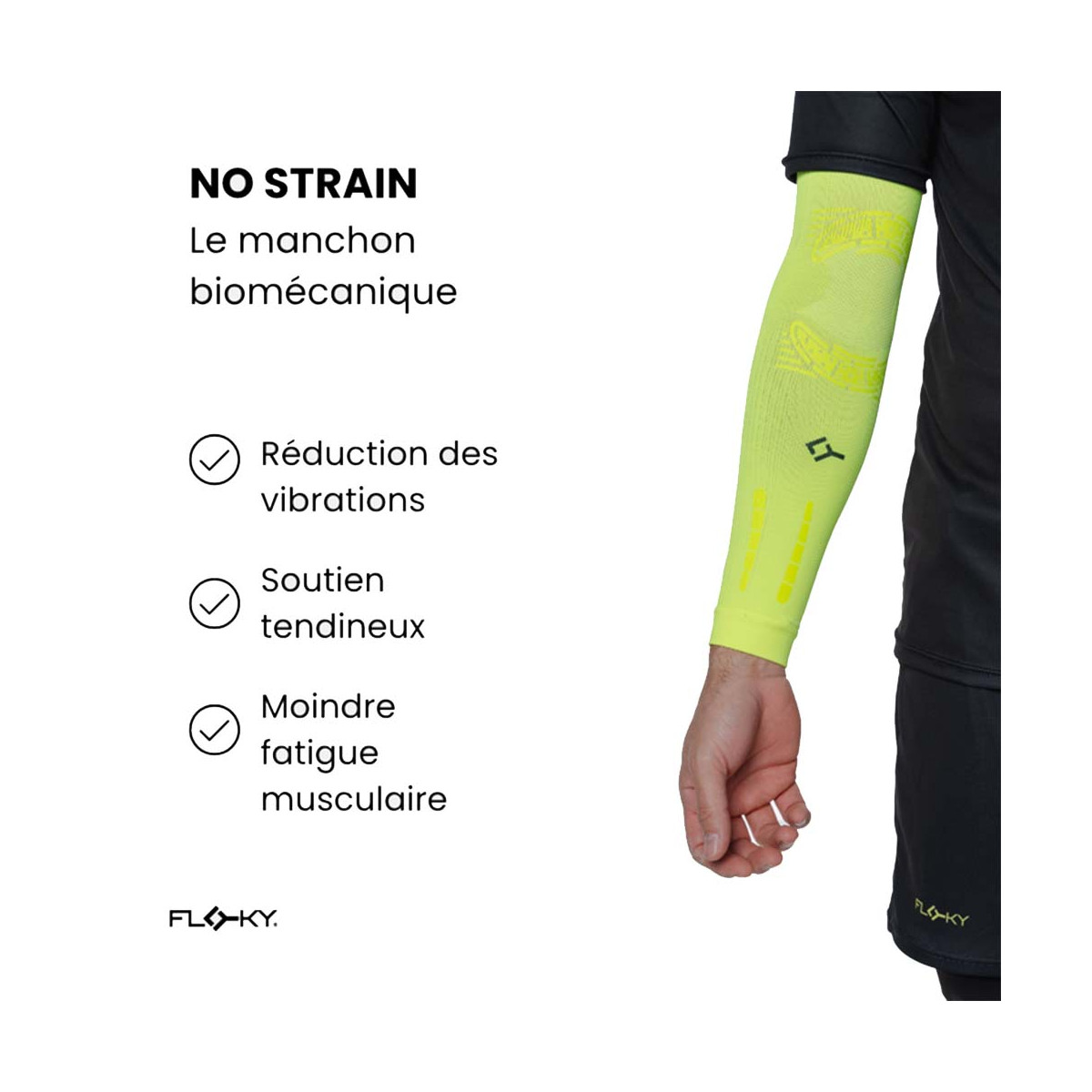 Manchon de compression Floky NO-STRAIN Noir