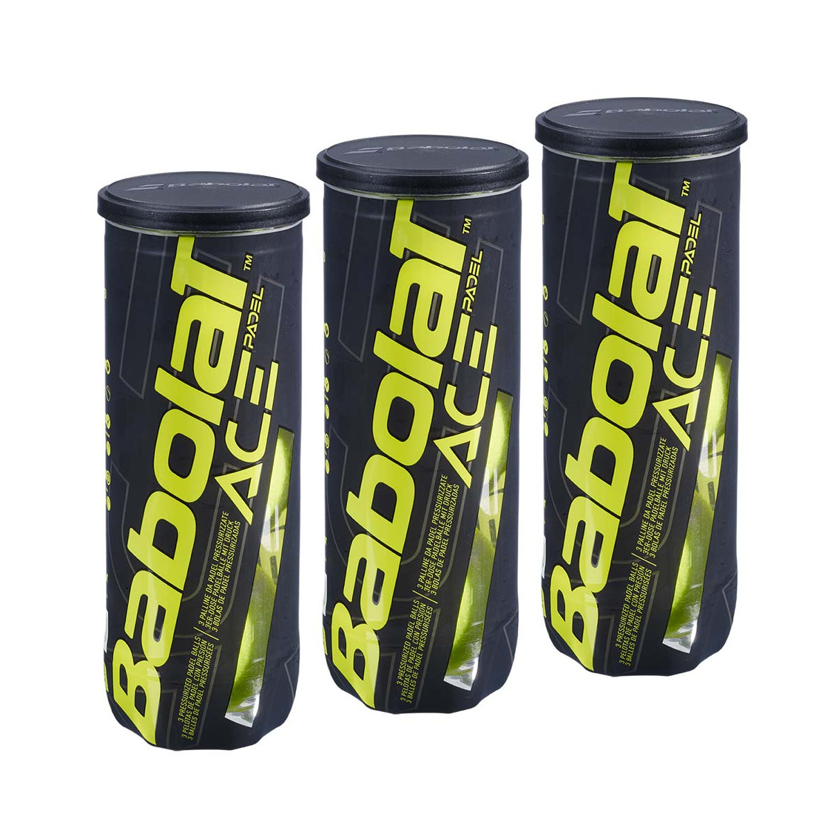 Tripack Babolat Ace Padel (3 tubes de 3 balles)