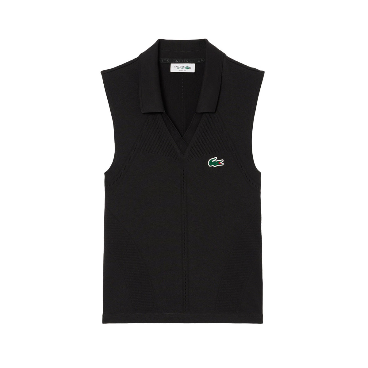 Polo Lacoste Femme Sans Manche Noir