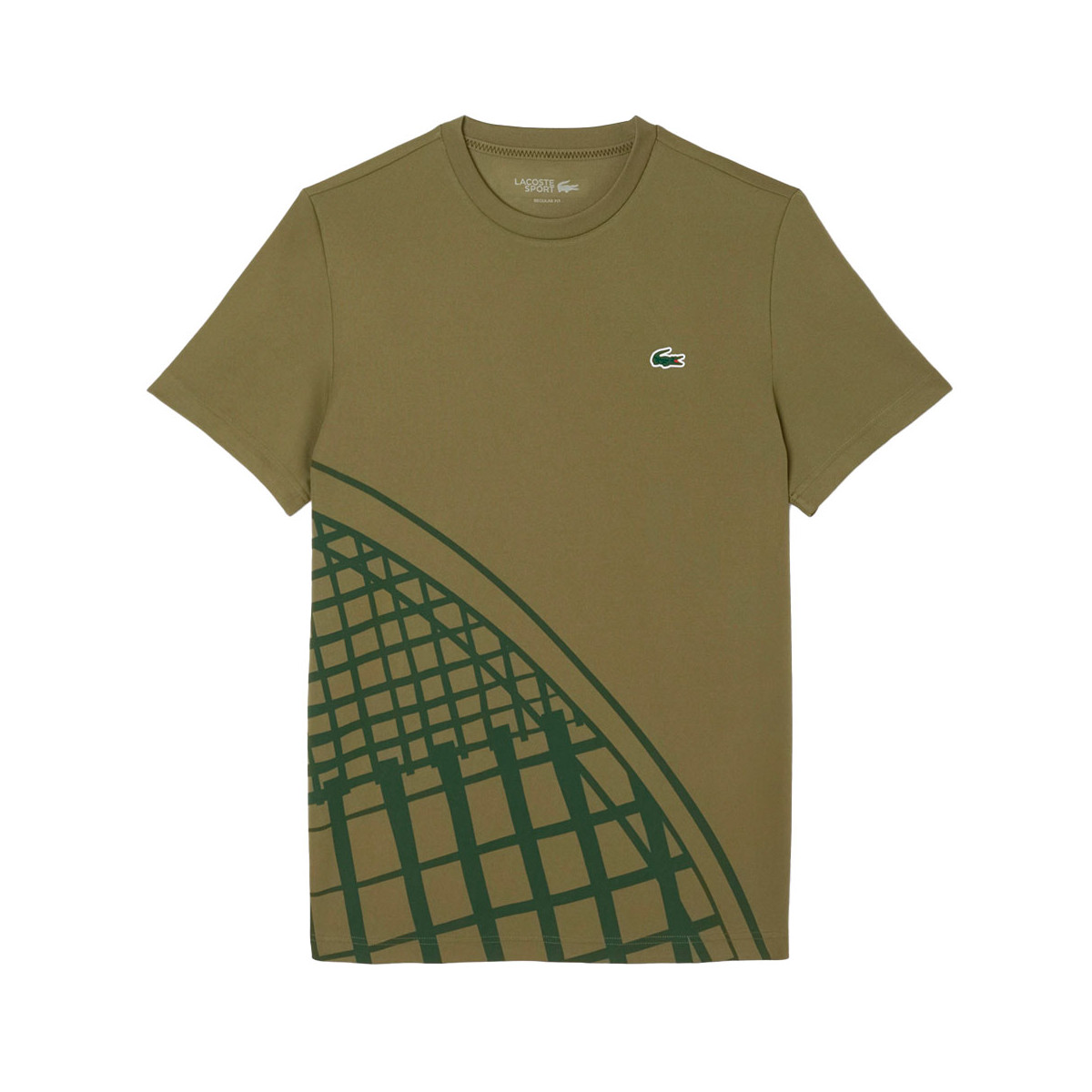 T-shirt Lacoste Ultra Dry Imprim&eacute; Kaki