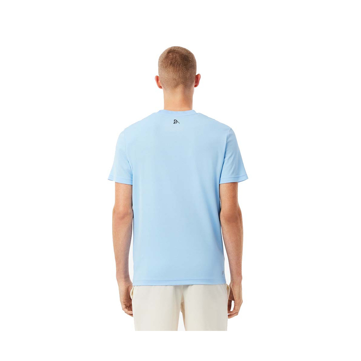 T-shirt Lacoste Tennis Novak Djokovic Ultra Dry Imprim&eacute; Bleu clair