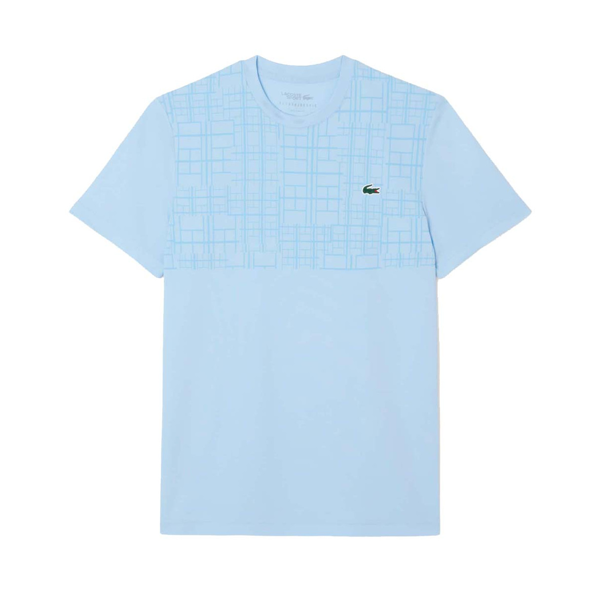 T-shirt Lacoste Tennis Novak Djokovic Ultra Dry Imprim&eacute; Bleu clair
