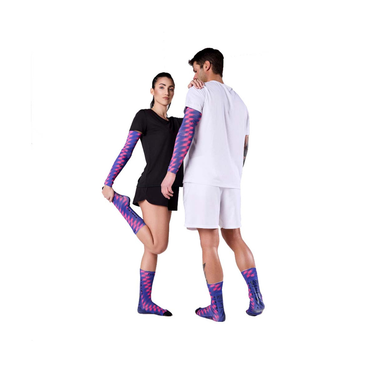 Chaussettes de compression Floky S-MASH 3D FANTASY Tokyo Bleu / Rose