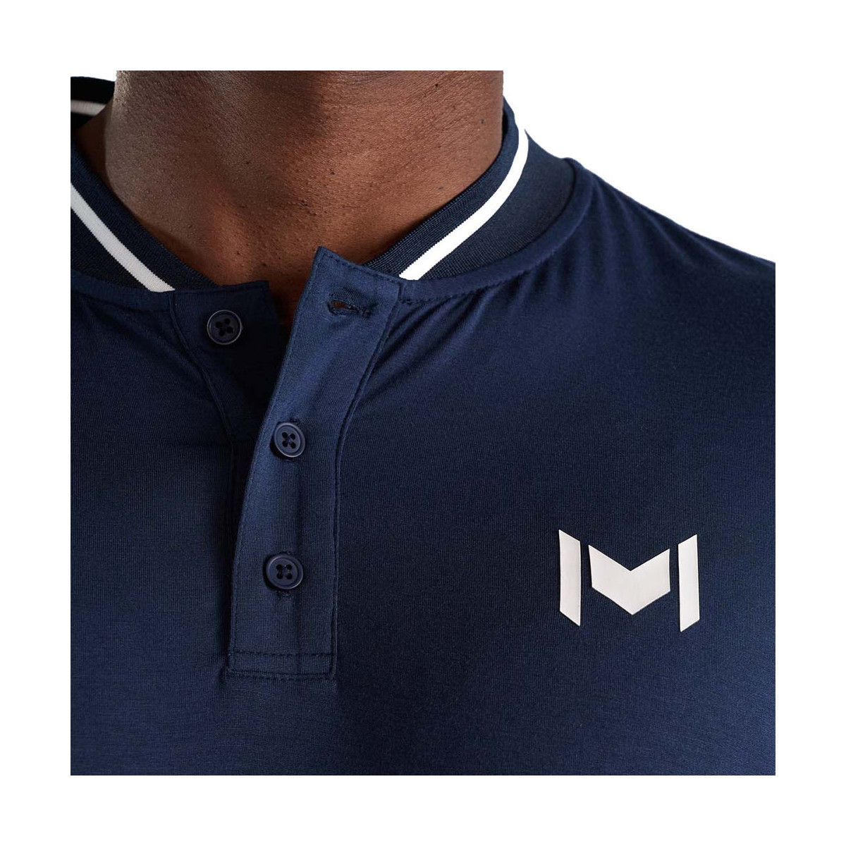 Polo Mouratoglou Mandarin Collar Bleu marine