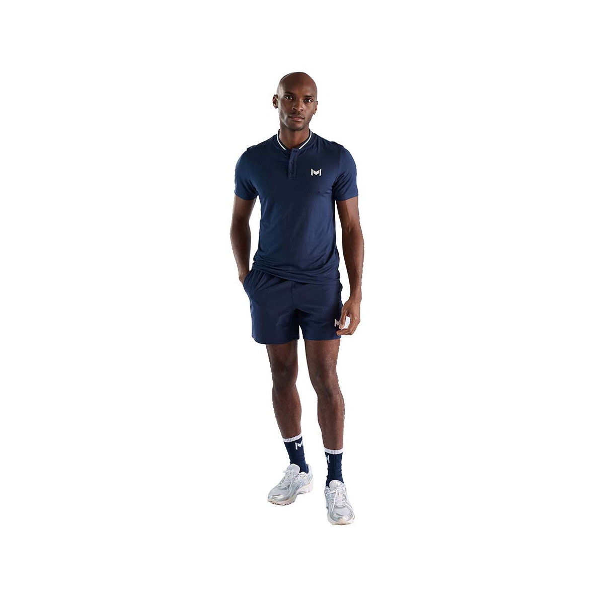 Polo Mouratoglou Mandarin Collar Bleu marine