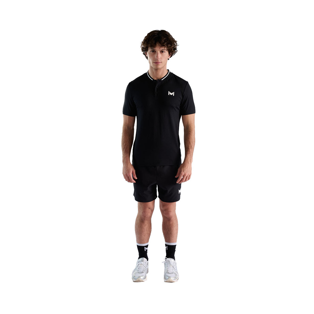 Polo Mouratoglou Mandarin Collar Noir