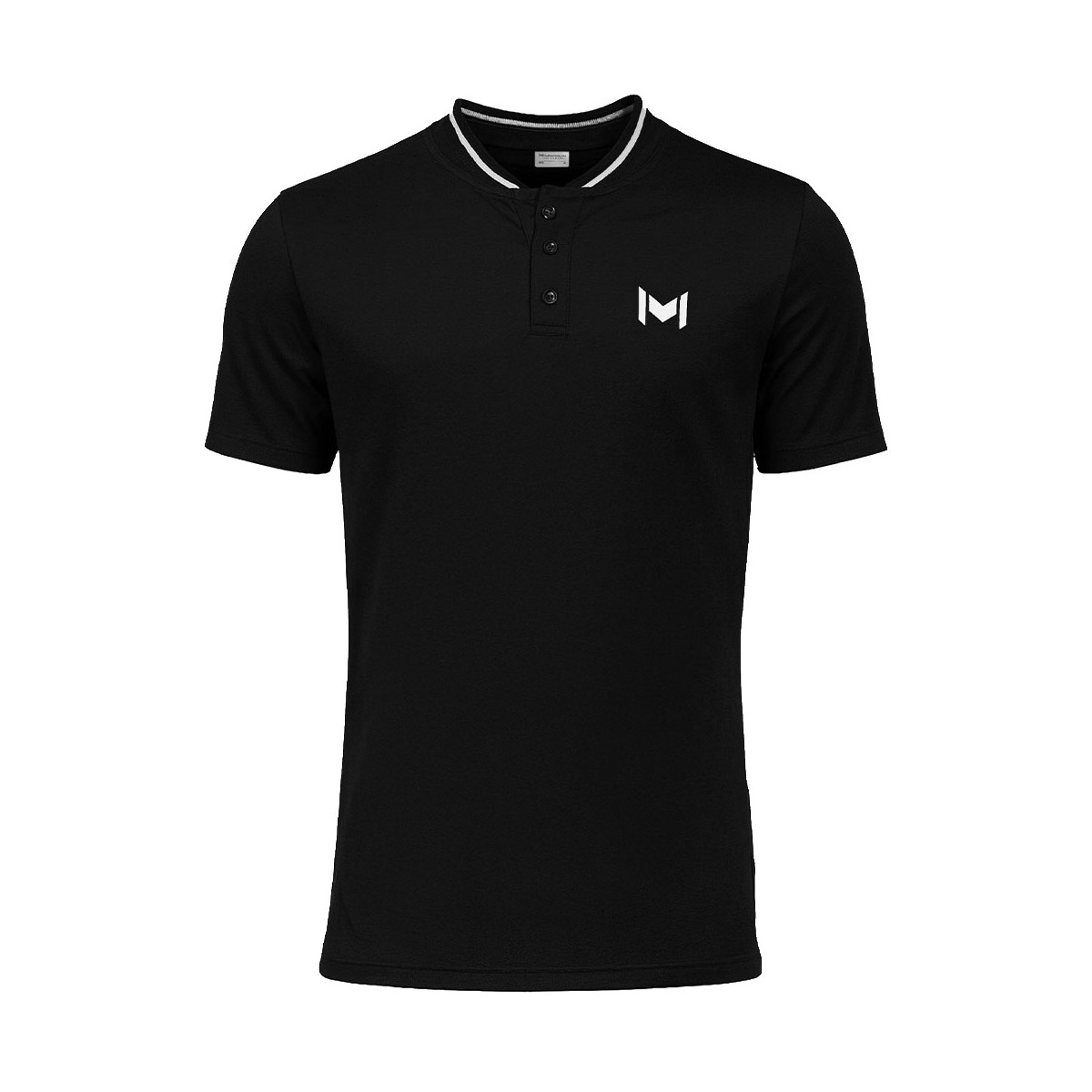 Polo Mouratoglou Mandarin Collar Noir