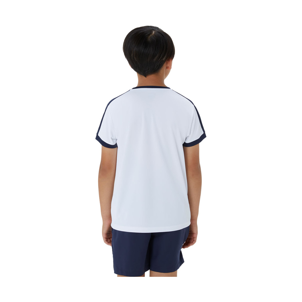 T-Shirt Asics Gar&ccedil;on Blanc / Bleu marine