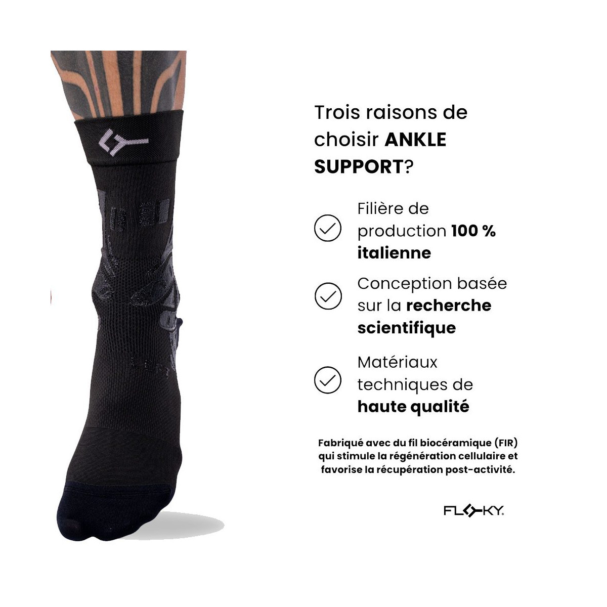 Chevill&egrave;re Floky Ankle Support Droit Noir