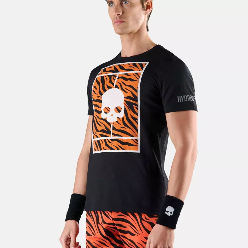 T-Shirt Hydrogen Tennis Court Noir / Orange