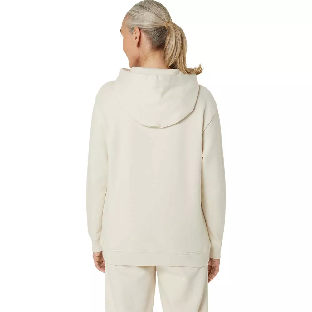 Sweat &agrave; capuche Asics Logo Femme Blanc cass&eacute;