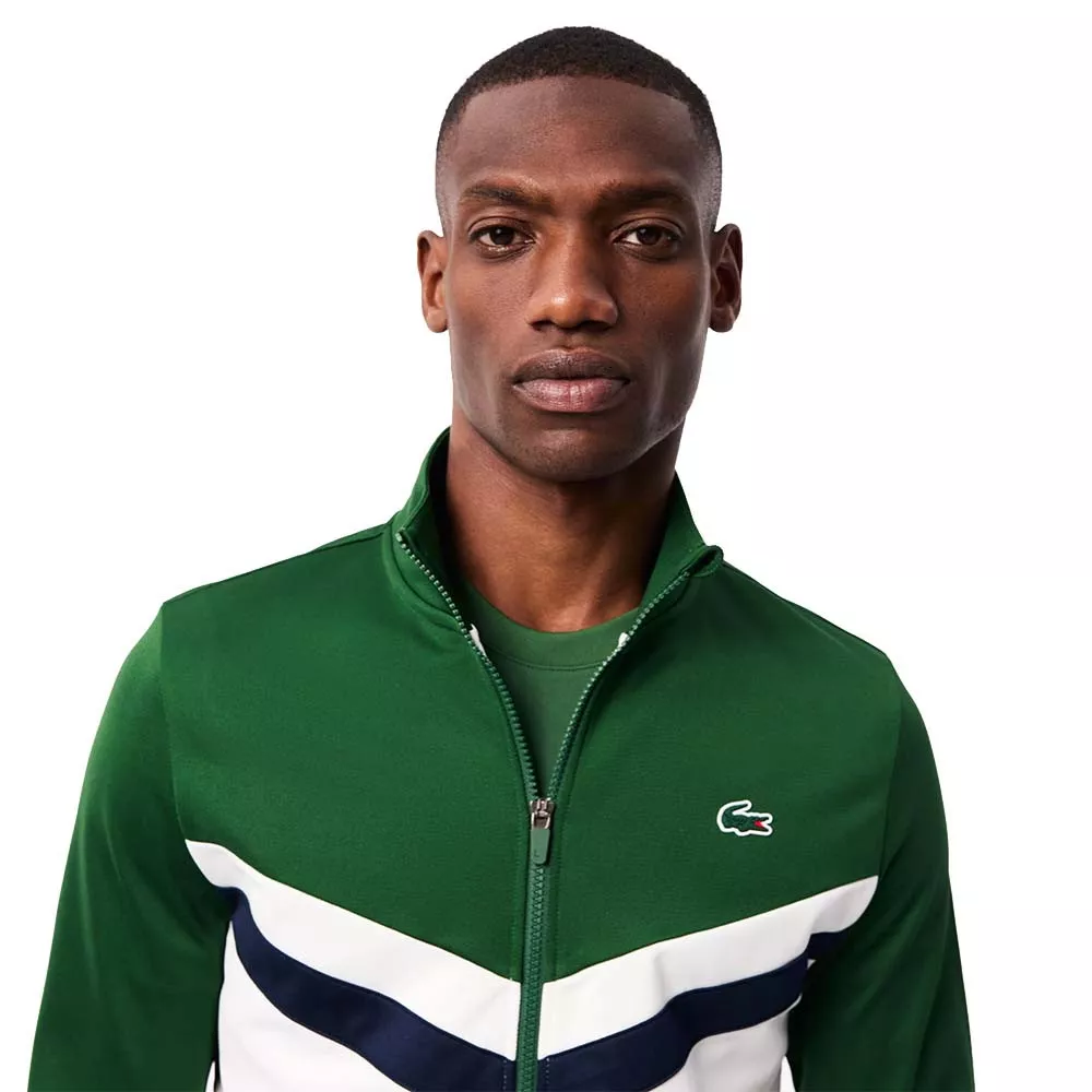 Veste zipp&eacute;e Lacoste Tennis Vert / Blanc