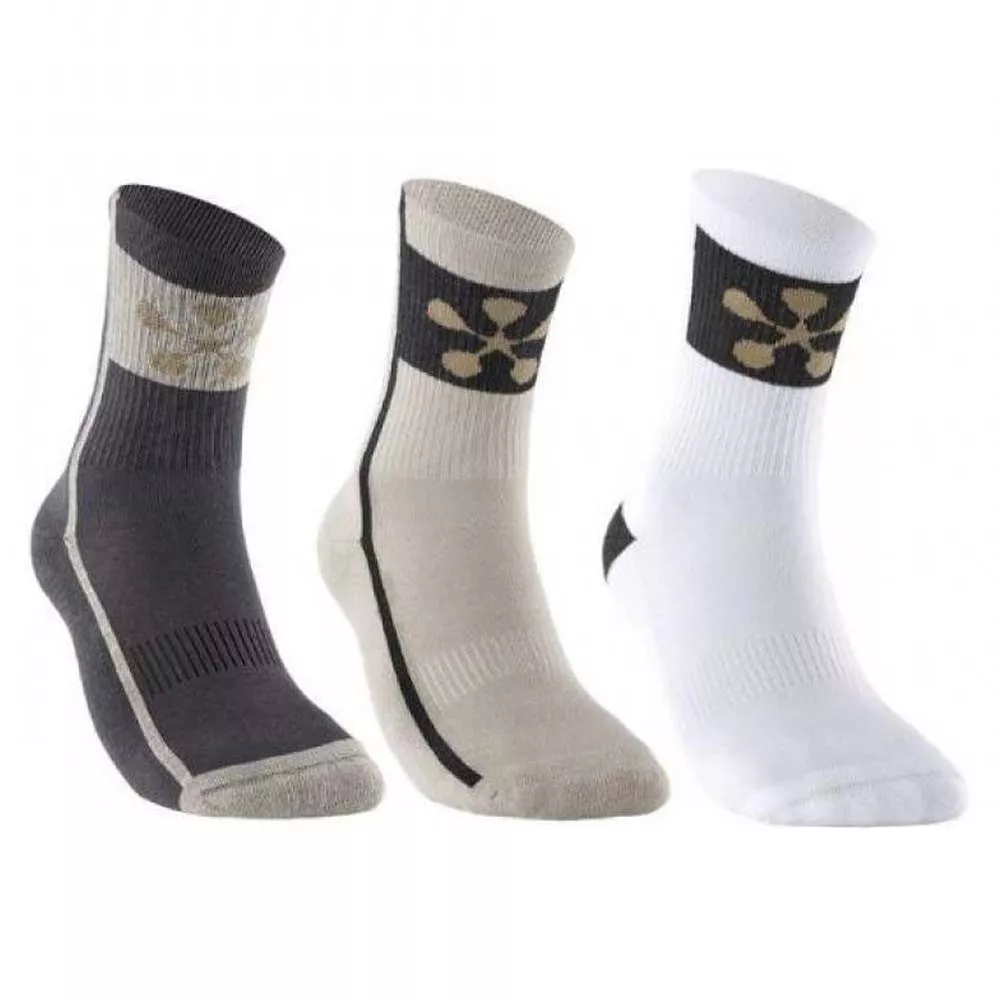 Chaussettes Bullpadel Premier Padel Noir / Beige / Blanc (3 paires)