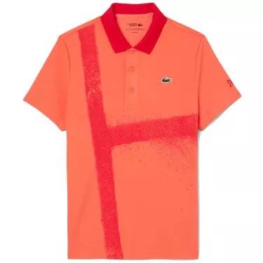 Polo Lacoste Tennis Novak Djokovic Rouge / Blanc Version Fan
