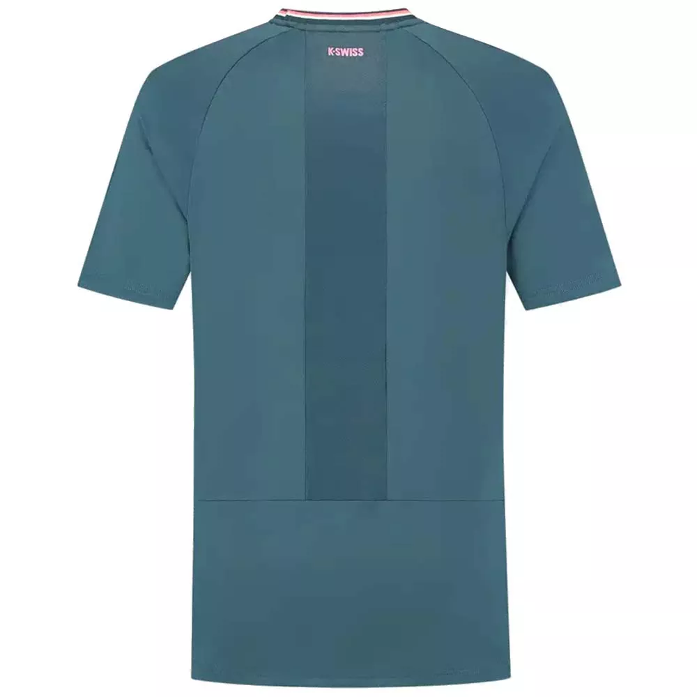 T-Shirt K-Swiss Hypercourt Mesh Crew Bleu p&eacute;trole