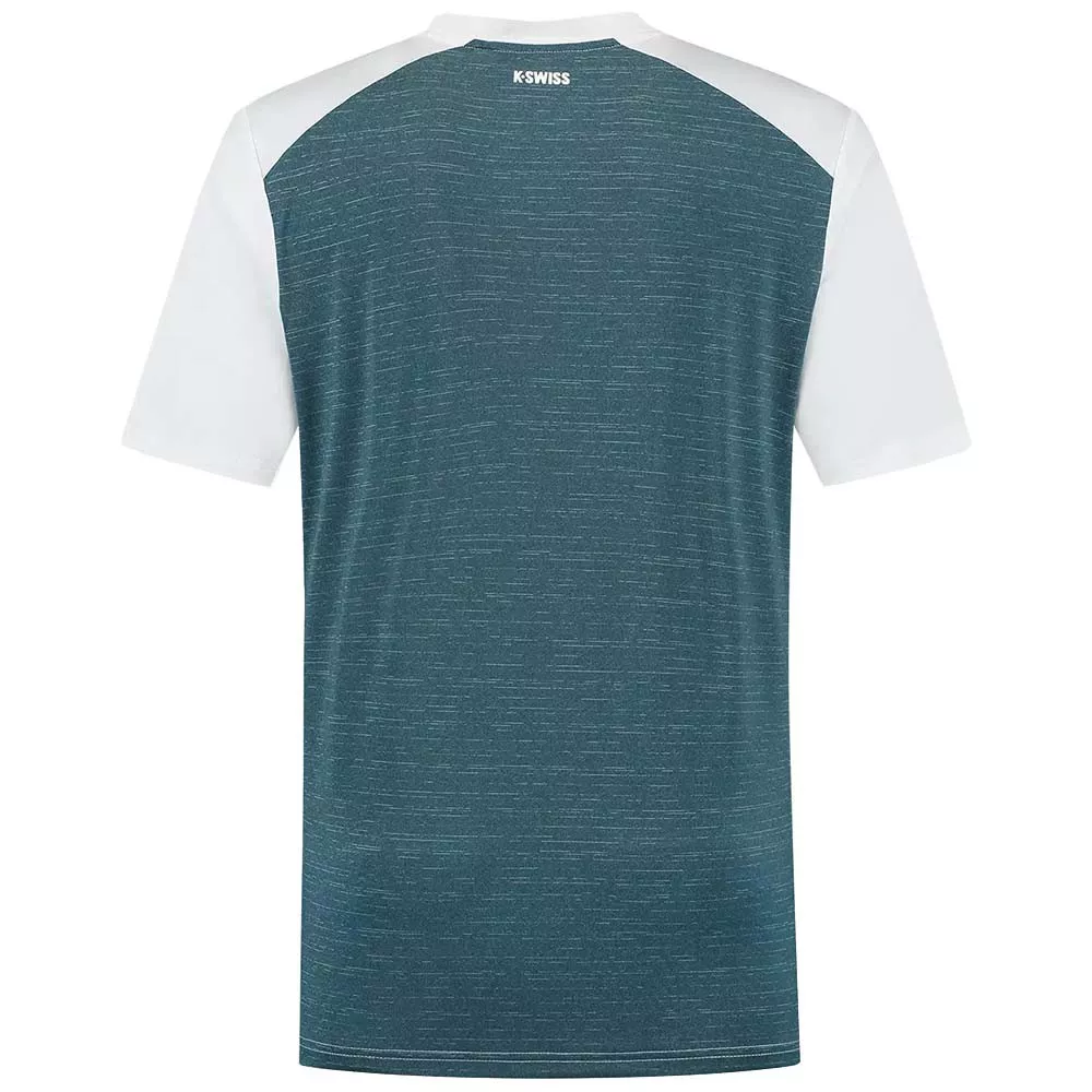 T-Shirt K-Swiss Hypercourt Mix Melange Crew Blanc / Bleu p&eacute;trole