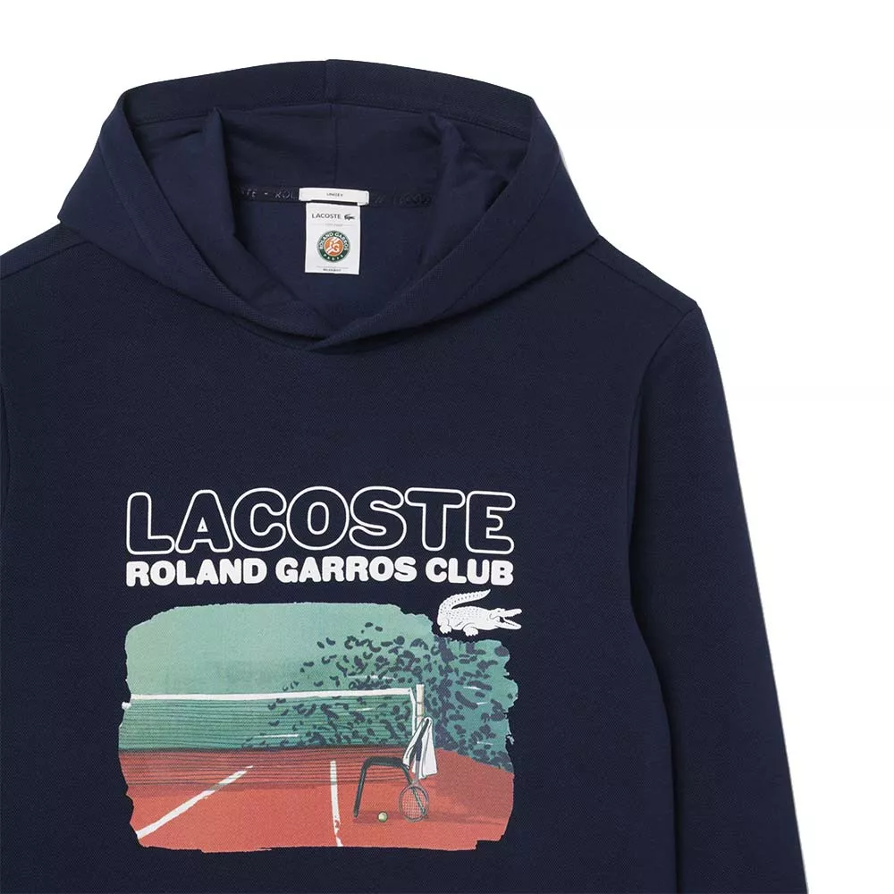 Sweat &agrave; capuche Lacoste Roland Garros Club Bleu marine