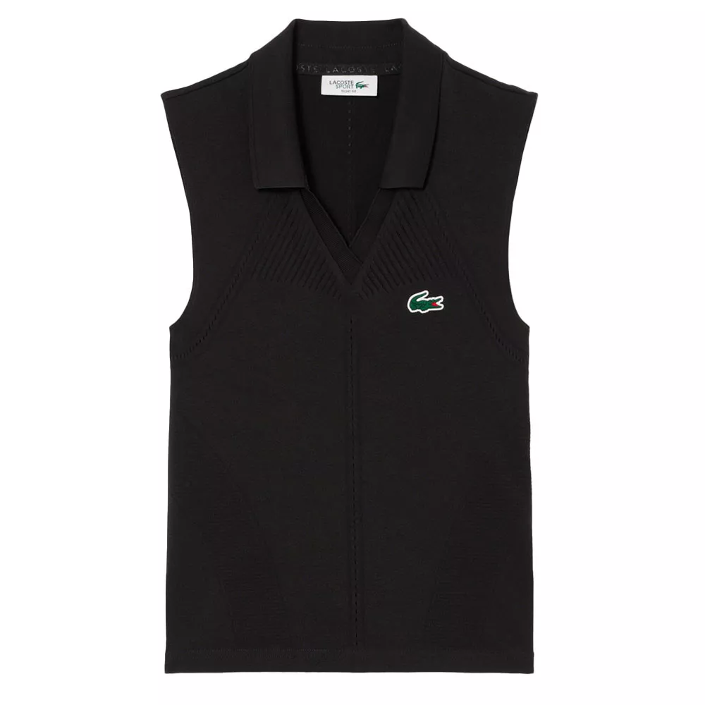 Polo Lacoste Femme Sans Manche Noir