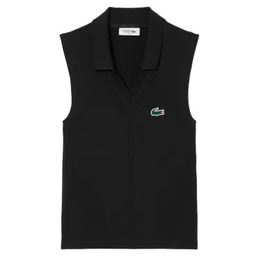 Polo Lacoste Femme Sans Manche Noir