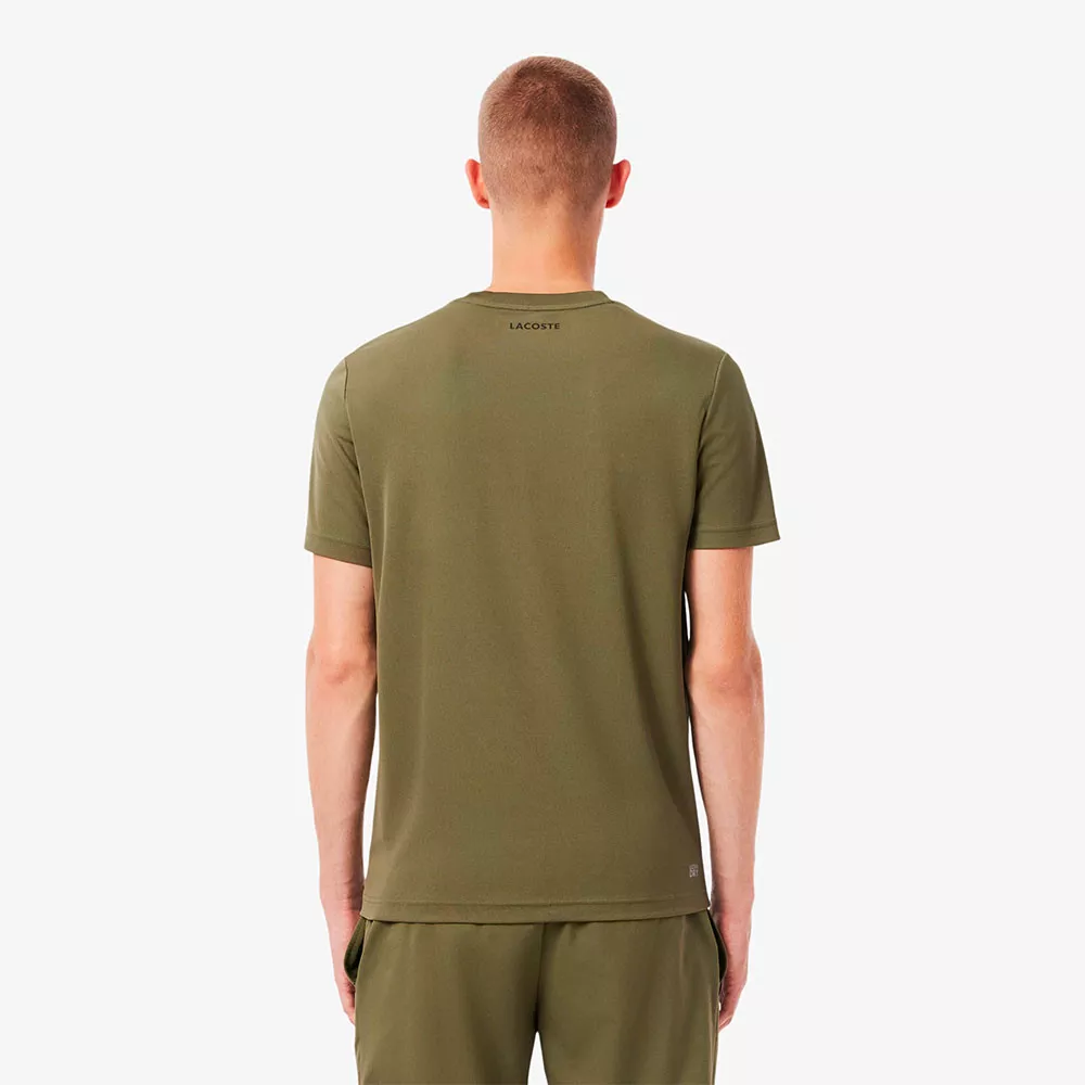 T-shirt Lacoste Ultra Dry Imprim&eacute; Kaki