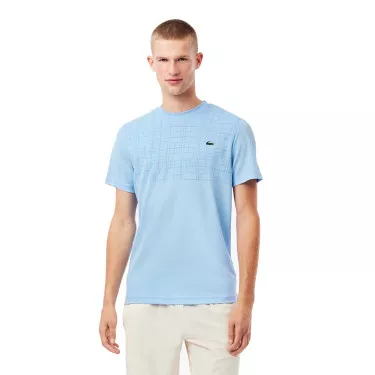 T-shirt Lacoste Tennis Novak Djokovic Ultra Dry Imprim&eacute; Bleu clair