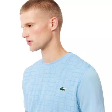 T-shirt Lacoste Tennis Novak Djokovic Ultra Dry Imprim&eacute; Bleu clair