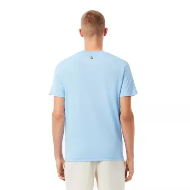T-shirt Lacoste Tennis Novak Djokovic Ultra Dry Imprim&eacute; Bleu clair
