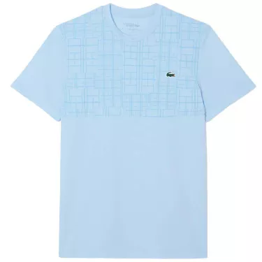 T-shirt Lacoste Tennis Novak Djokovic Ultra Dry Imprim&eacute; Bleu clair