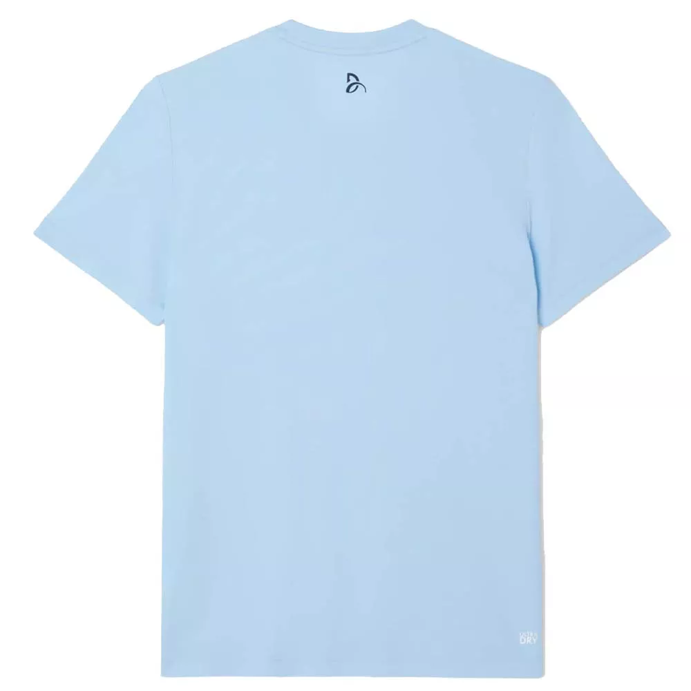 T-shirt Lacoste Tennis Novak Djokovic Ultra Dry Imprim&eacute; Bleu clair
