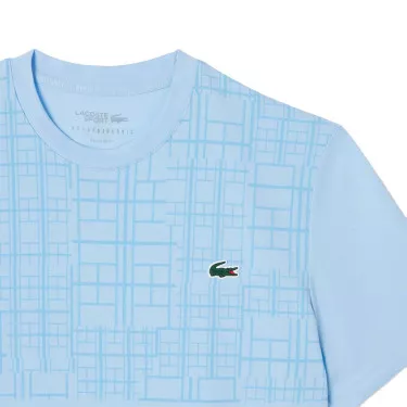 T-shirt Lacoste Tennis Novak Djokovic Ultra Dry Imprim&eacute; Bleu clair