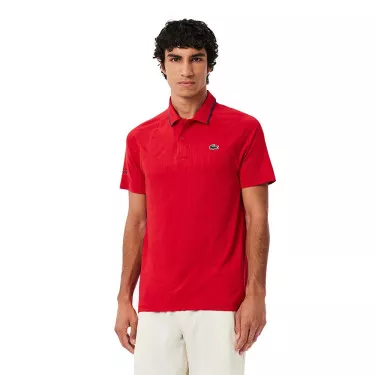Polo Lacoste Tennis Novak Djokovic On Court Rouge