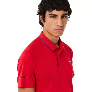 Polo Lacoste Tennis Novak Djokovic On Court Rouge