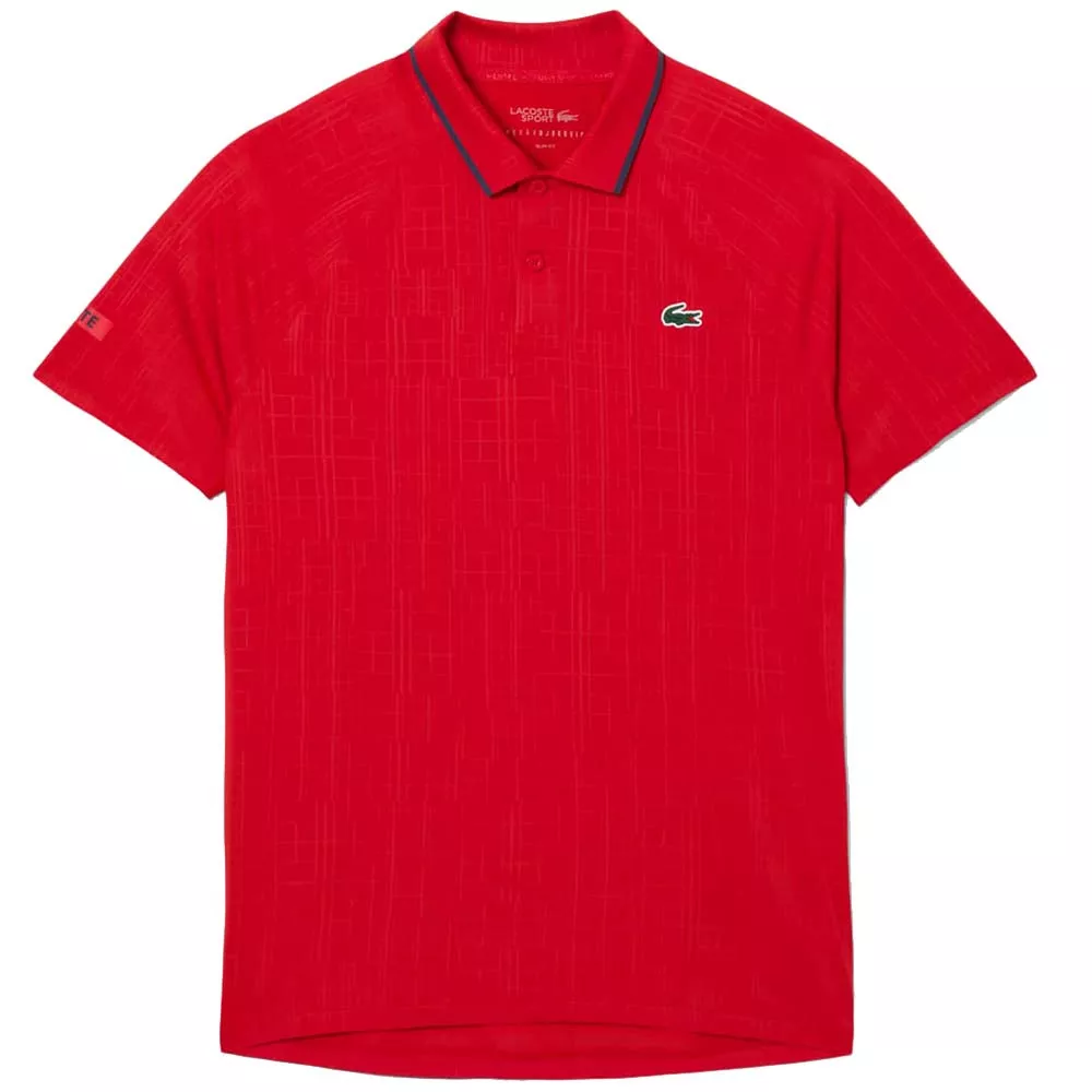 Polo Lacoste Tennis Novak Djokovic On Court Rouge
