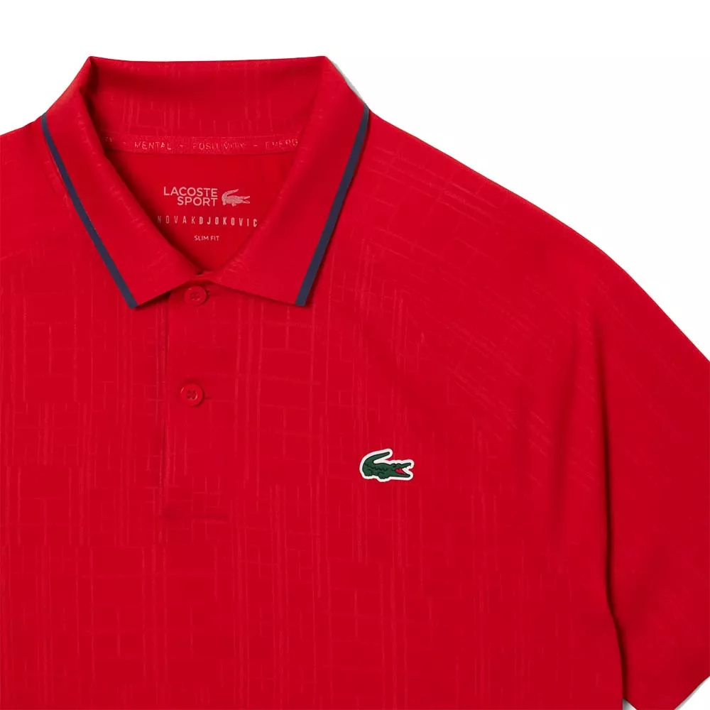 Polo Lacoste Tennis Novak Djokovic On Court Rouge
