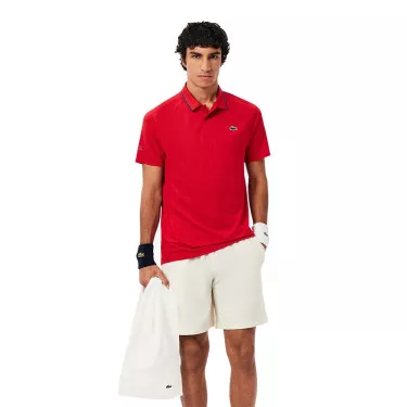 Polo Lacoste Tennis Novak Djokovic On Court Rouge