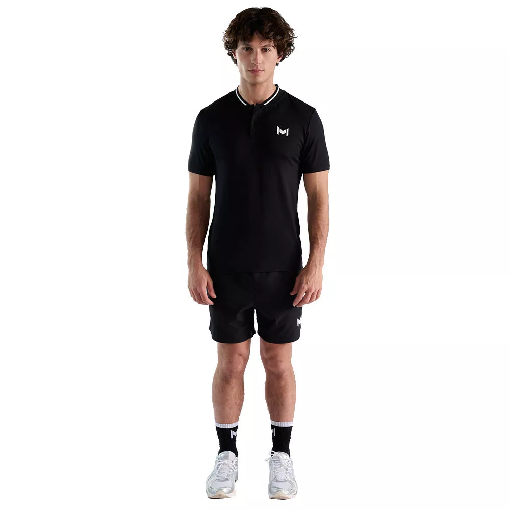 Polo Mouratoglou Mandarin Collar Noir
