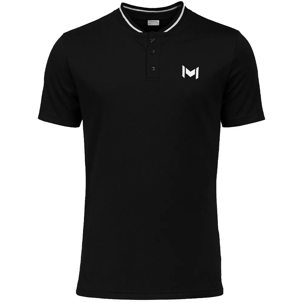 Polo Mouratoglou Mandarin Collar Noir