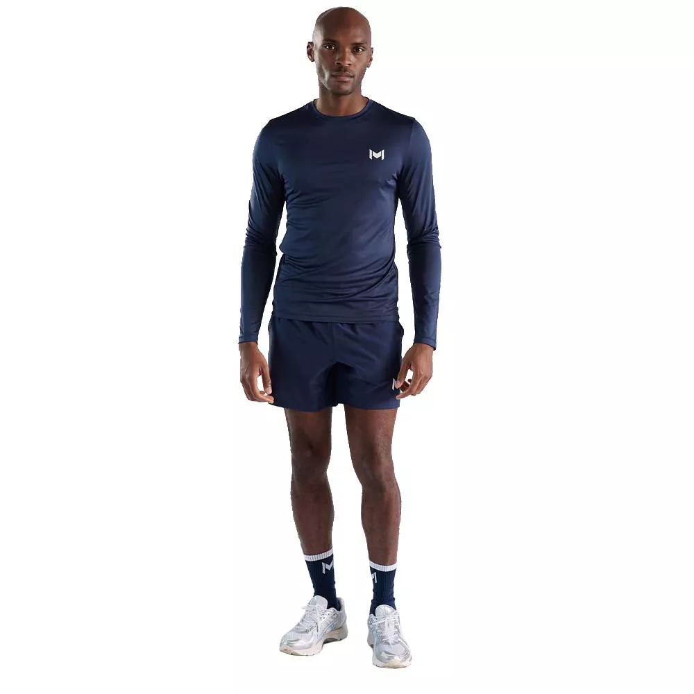 T-shirt &agrave; manches longues Mouratoglou Bleu marine