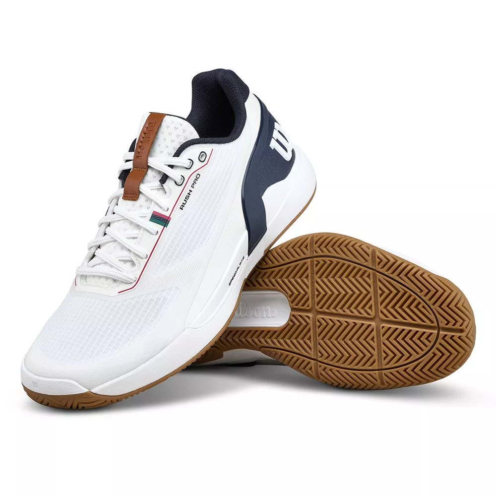 Chaussures Wilson Rush Pro 5 Blanc / Bleu marine